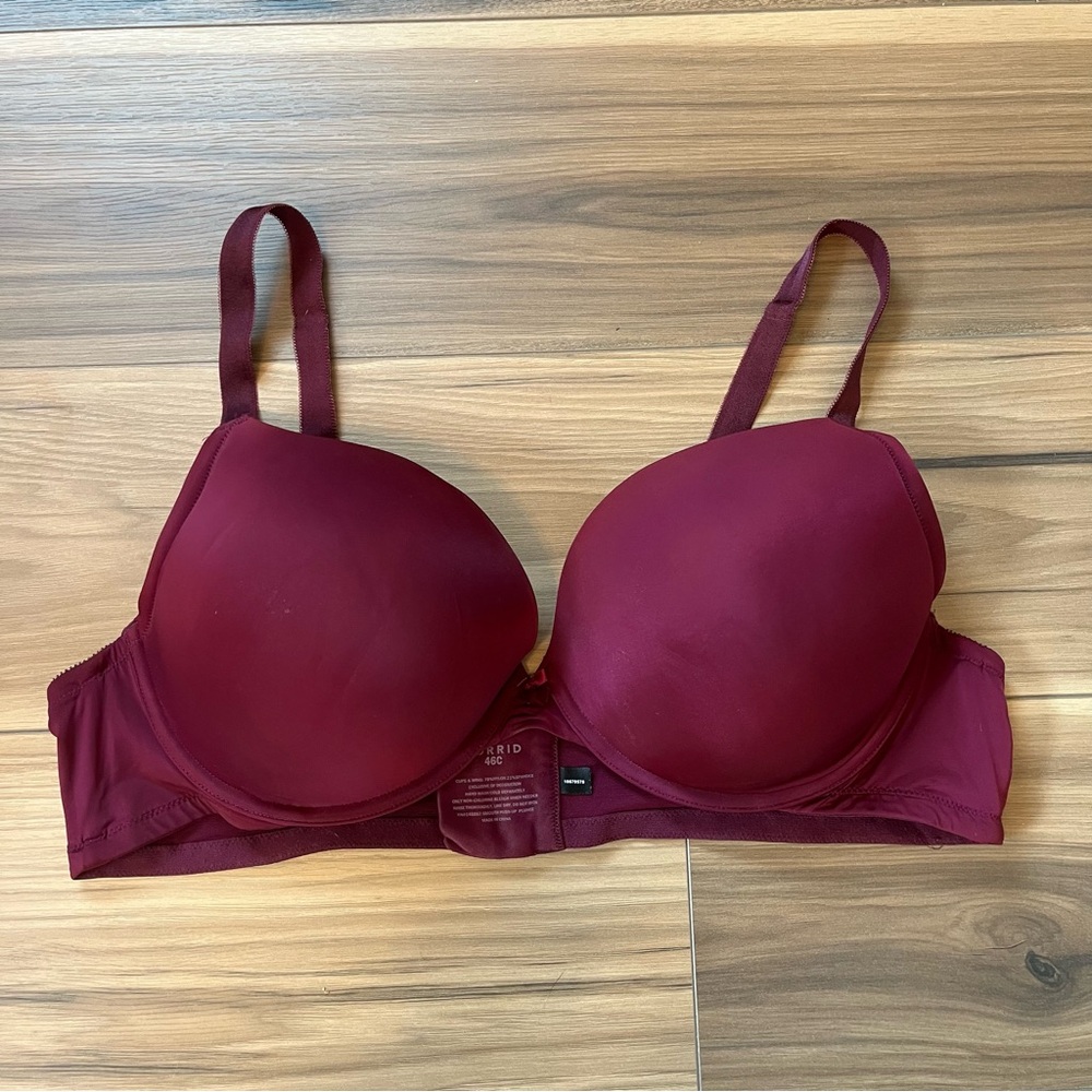 Torrid Wine Burgundy Bra Padded Underwire Size 46C